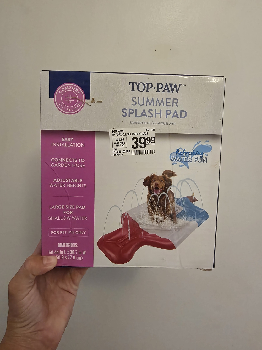 Top Paw Dog Summer Splash Pad - Red, White & Blue